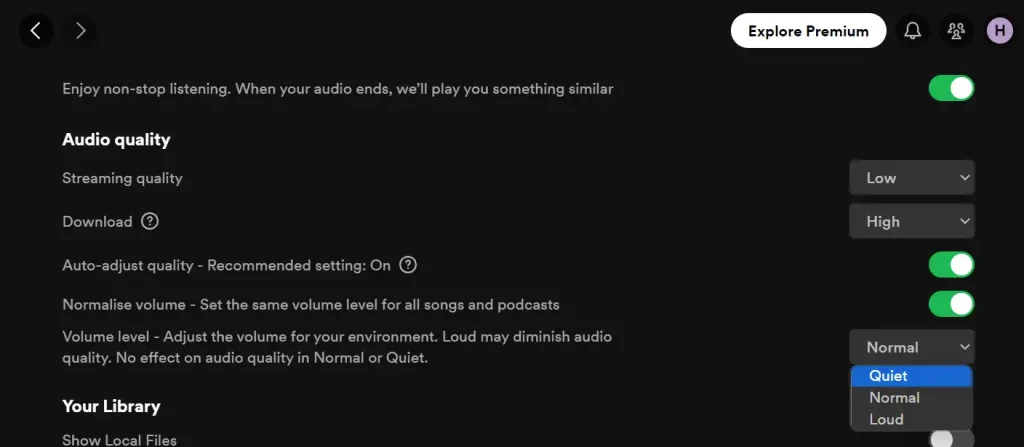 Adjust Audio Quality