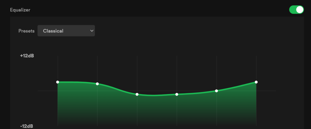 Equilizer in Spotify on Desktop